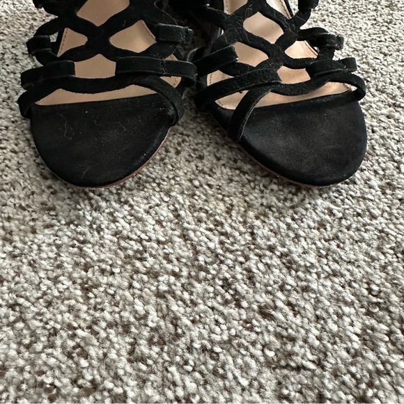 STEVE MADDEN 8 Christina Black Suede Strappy Wedge Sandals R $99 - Picture 9 of 11